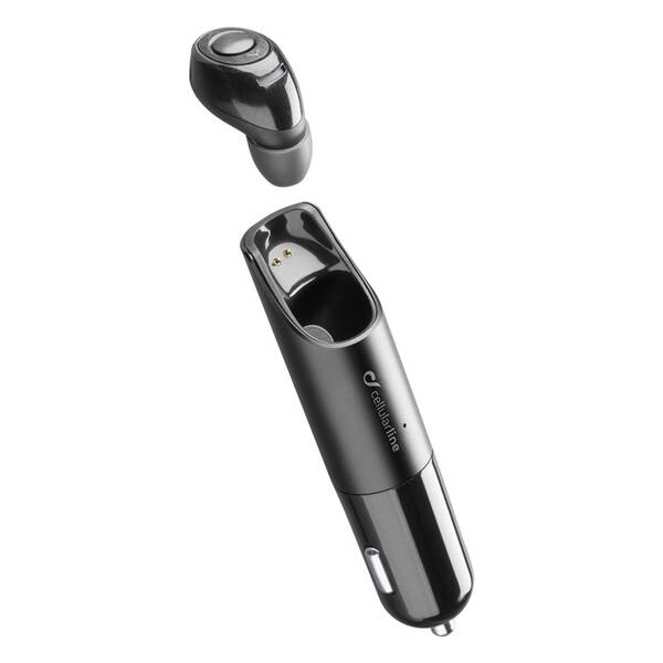 Handsfree CellularLine Mini se základnou, 2x USB černé

