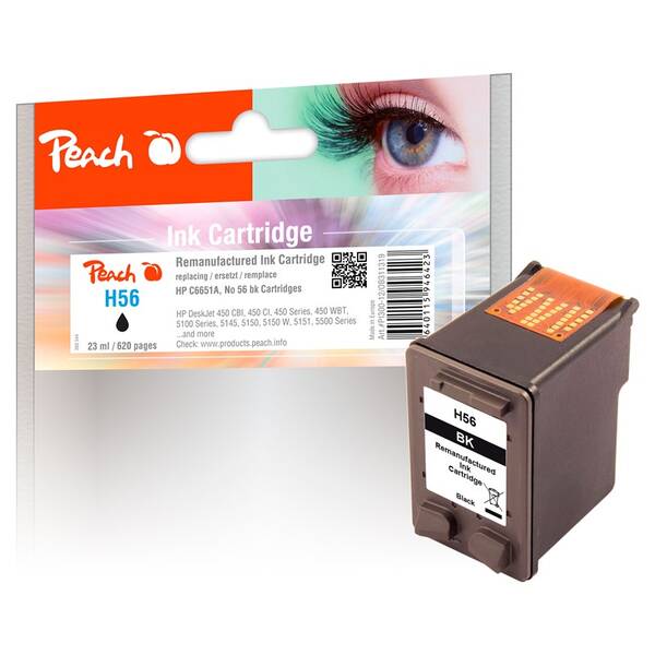 Inkoustová náplň Peach HP 56, 620 stran černá


