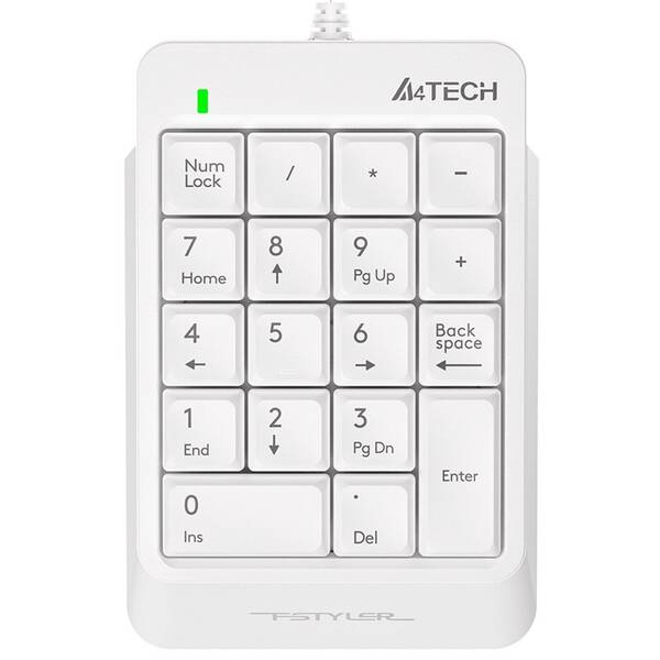 Klávesnice A4Tech FSTYLER FK13P numerická, USB bílá


