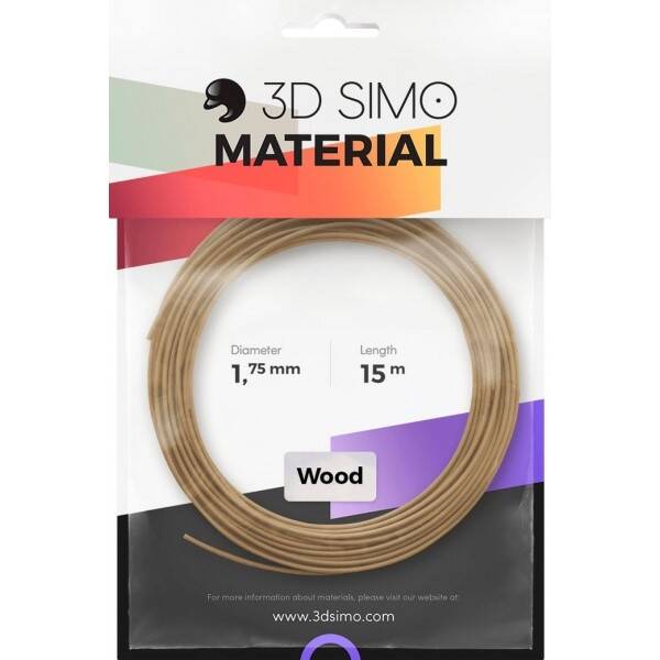 Náplň 3D SIMO WOOD - hnědá 15m 

