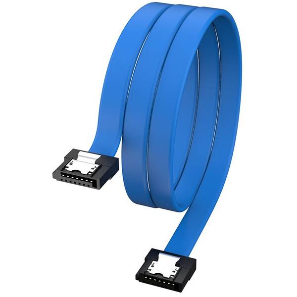 Kabel AKASA Super slim SATA  HDD/SSD 50cm modrý

