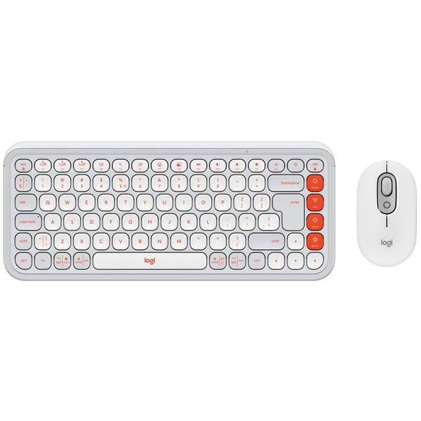 Klávesnice s myší Logitech POP ICON, US layout bílá

