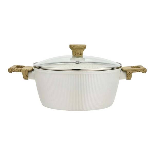 Kastrol s poklicí KITCHISIMO Bianco, 24 cm krémový

