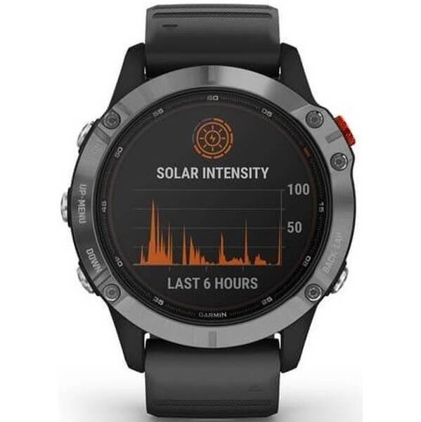 Chytré hodinky Garmin fenix6 Solar - Silver/Black Band 

