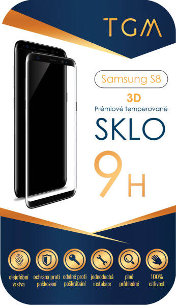 Tvrzené sklo TGM 3D na Samsung Galaxy S8 černé

