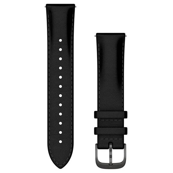Řemínek Garmin Quick Release (20 mm), kožený, přezka brushed slate černý

