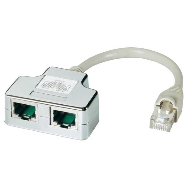 Redukce DATACOM STP cat.5e RJ45 PC/PC+PC 

