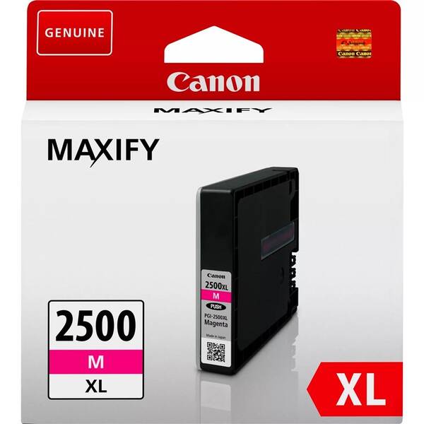 Inkoustová náplň Canon PGI-2500XL M, 1295 stran purpurová

