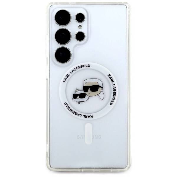 Kryt na mobil Karl Lagerfeld IML K&CH Heads MagSafe na Samsung Galaxy S25 Ultra průhledný

