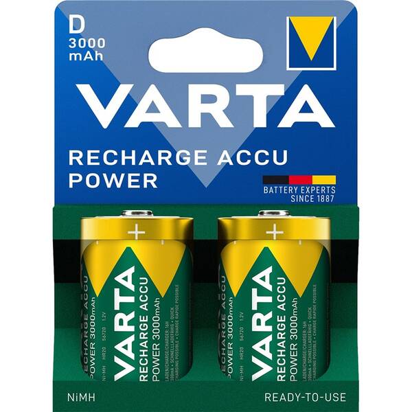 Baterie nabíjecí Varta Recharge Accu Power 2 D (HR20), 3000 mAh (2 ks) 

