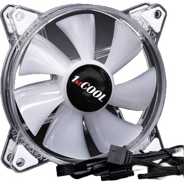Ventilátor 1stCOOL AURA EVO Crystal ARGB PWM průhledný

