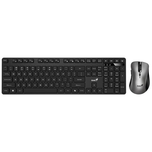 Klávesnice s myší Genius KM-8216S, bezdrátový set 2,4GHz, copilot, USB, CZ+SK layout černá

