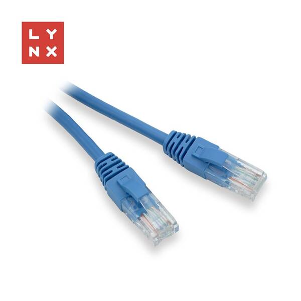 Kabel Lynx UTP patch Cat5e, PVC, CCA, 5m modrý


