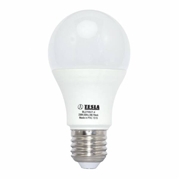 Žárovka LED Tesla klasik, 9W, E27, teplá bílá 

