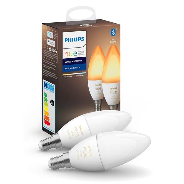 Chytrá žárovka Philips Bluetooth, 6W, E14, White Ambiance, 2ks 

