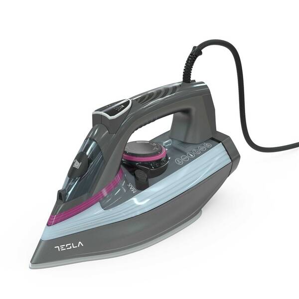 Žehlička TESLA IR400GP šedá/růžová


