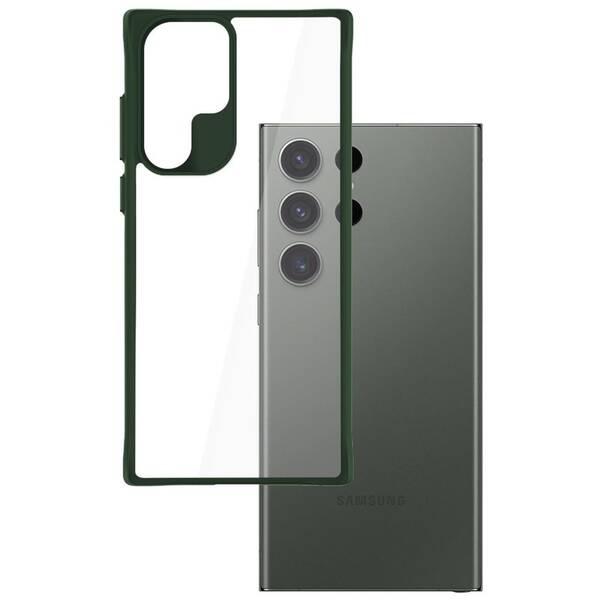 Kryt na mobil 3mk Satin Armor Case+ na Samsung Galaxy S24 Ultra zelený/průhledný

