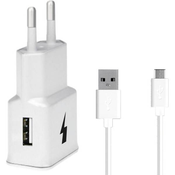 Nabíječka do sítě WG 1xUSB, QC 3.0 + USB-C kabel bílá


