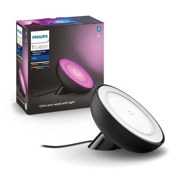 Stolní LED lampička Philips Bloom, White and Color Ambiance černá

