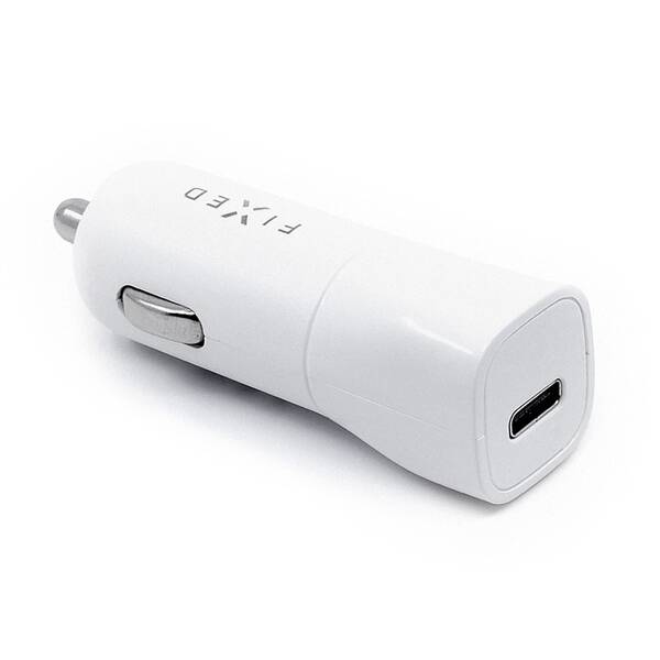 Adaptér do auta FIXED USB-C PD 18W bílý

