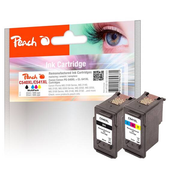 Inkoustová náplň Peach Canon PG-540XL/CL-541XL, MultiPack, 680/695 stran - CMYK 
