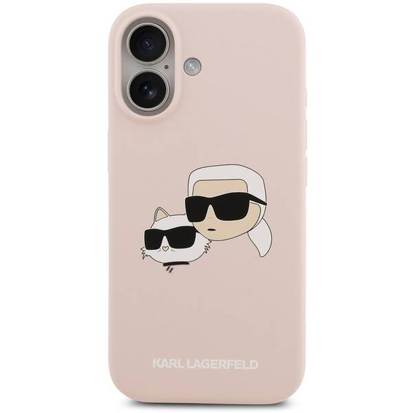 Kryt na mobil Karl Lagerfeld Liquid Silicone Double Heads MagSafe na Apple iPhone 17 růžový

