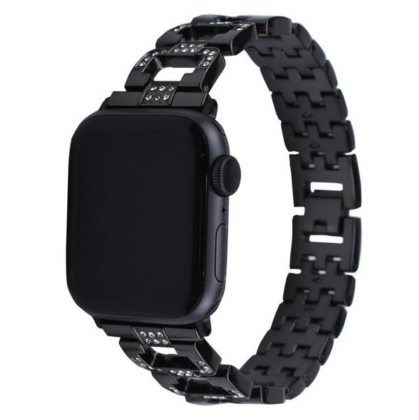 Řemínek WG chain, kovový, na Apple Watch 42/44/45/49 mm + adapter černý

