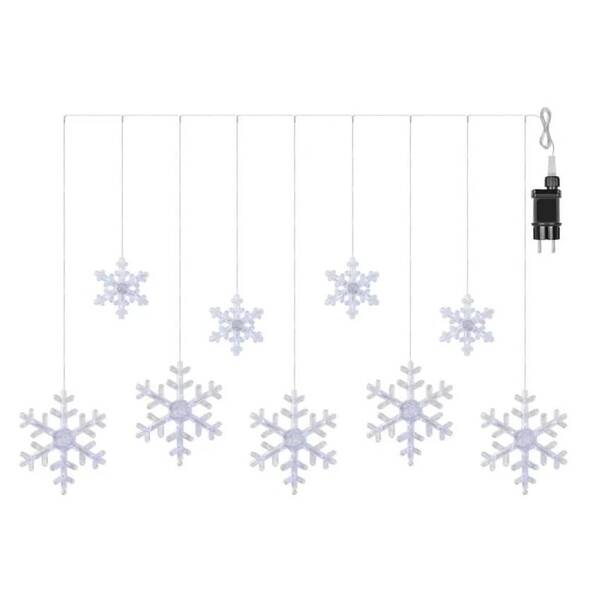 LED řetěz EMOS 131 WINDOW SNOWFLAKES, IP44, CW průhledný

