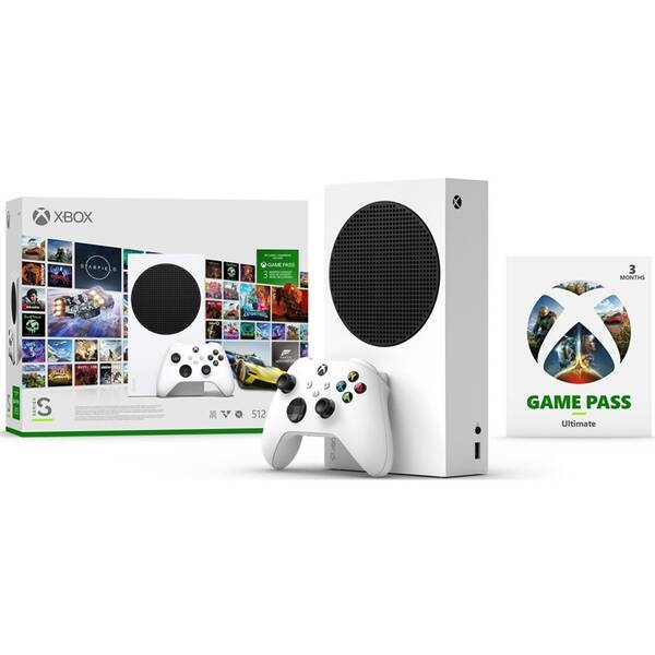 Herní konzole Microsoft Xbox Series S 512 GB + 3 Months Game Pass Ultimate bílá barva
