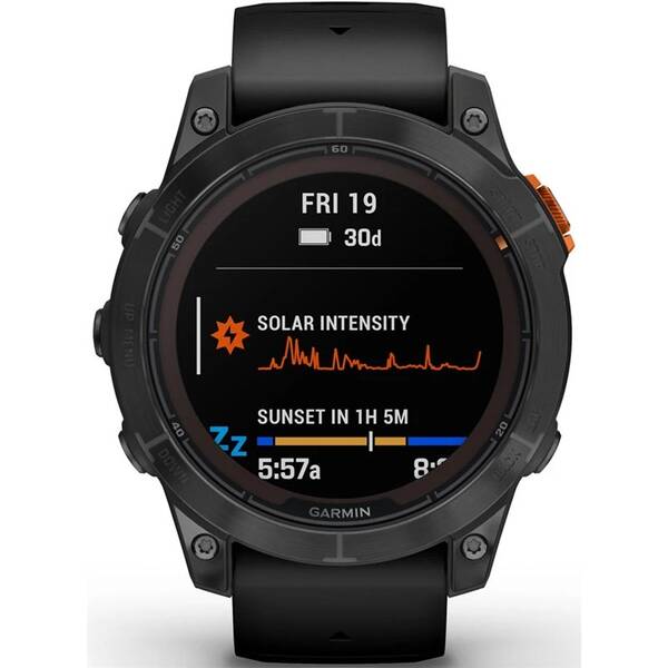 Chytré hodinky Garmin fenix 7 Pro Glass Solar - Gray / Black Silicone Band 

