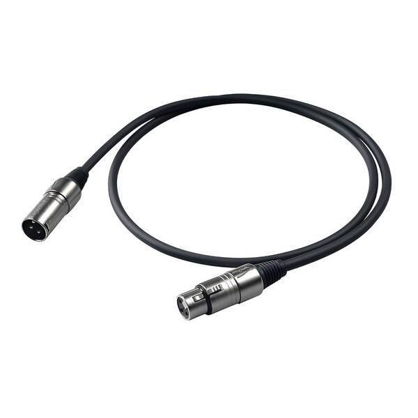 Kabel Proel XLR/XLR, M/F, bulk, 3m černý


