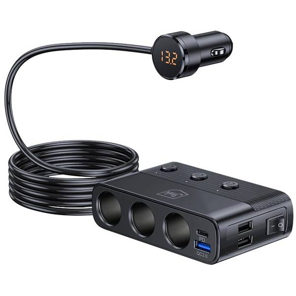 Adaptér do auta 3mk Car Power Splitter 120W černý

