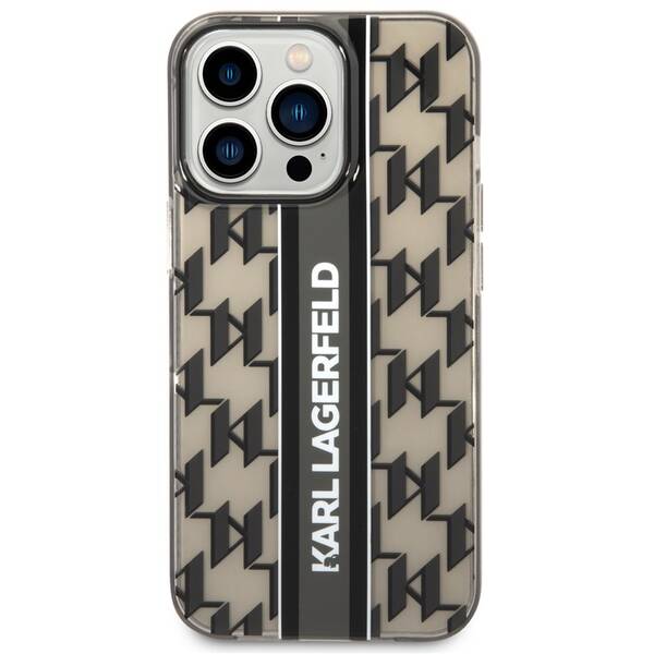 Kryt na mobil Karl Lagerfeld Monogram Vertical Stripe na Apple iPhone 14 Pro Max černý

