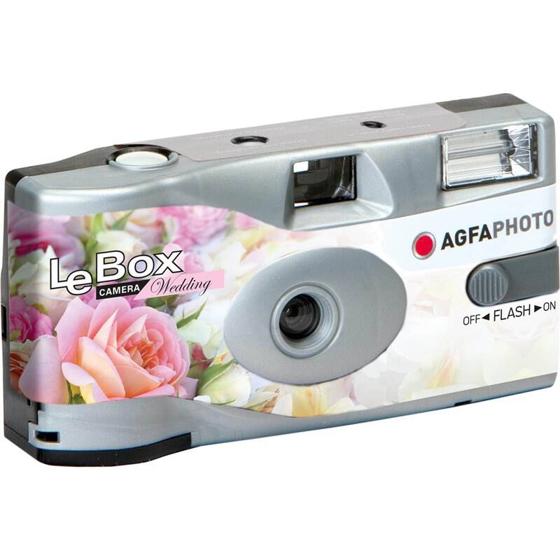 Analogový fotoaparát AgfaPhoto LeBox Wedding Flash 400/27 (601025) šedý