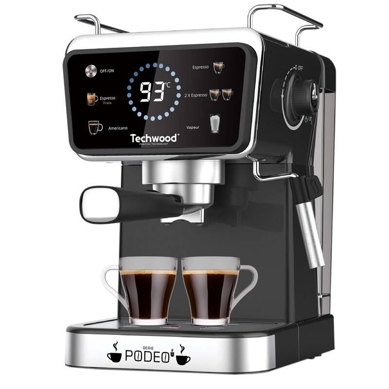 Pákový kávovar Techwood TCA1386EXN černý/stříbrný