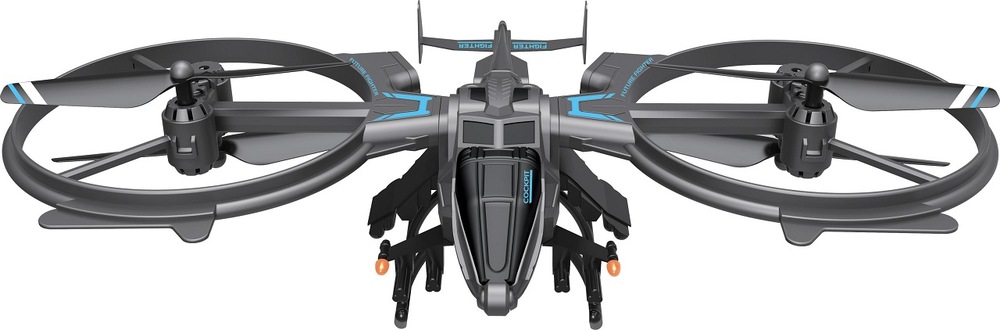 Přední pohled na RC dron.