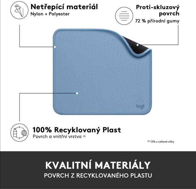Podložka pod myš Logitech Mouse Pad Studio Series, 20 x 23 cm modrá