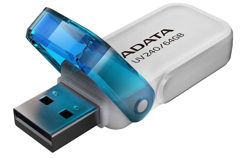 USB Flash ADATA Dash Drive UV240 64GB bílý Flash USB ADATA Dash Drive UV240 64GB USB 2.0 pracuje na rozhraní USB 2.0