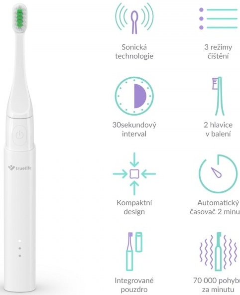 Zubní kartáček TrueLife SonicBrush T100 bílý TrueLife SonicBrush T100, bílá