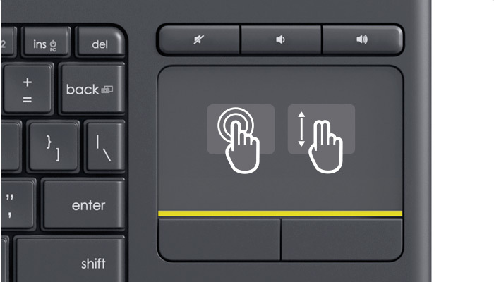Klávesnice Logitech Wireless K400 Plus, US bílá Klávesnice Logitech Wireless K400 Plus, US bílá