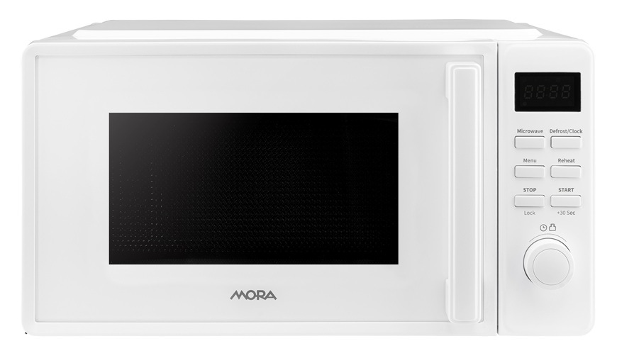 Na obrázku je mikrovlnná trouba Mora MT323W v bílé barvě
