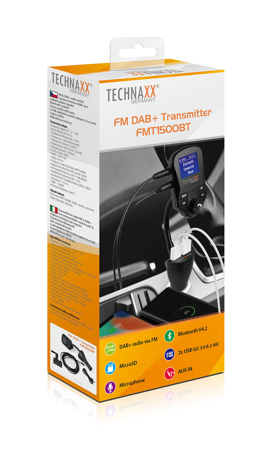 FM/DAB+ Transmitter Technaxx FMT1500BT Technaxx FMT1500BT