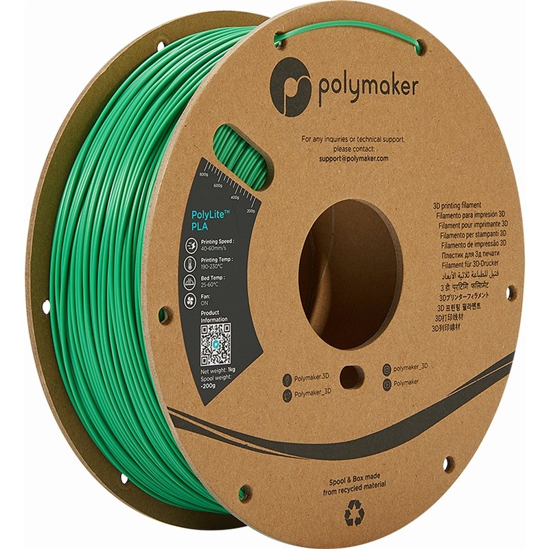 Filament Polymaker PolyLite PLA, 1,75 mm, 1 kg zelený