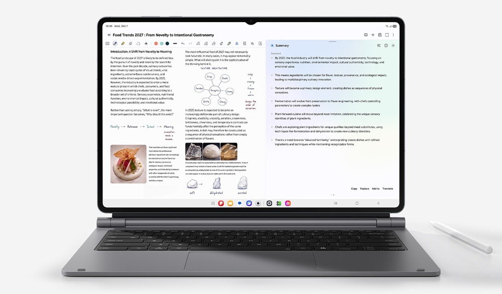 Dotykový tablet Samsung Galaxy Tab S12 Ultra 12 GB / 256 GB + dotykové pero šedý Samsung Galaxy Tab S12 Ultra umí rychle shrnovat i dlouhé texty