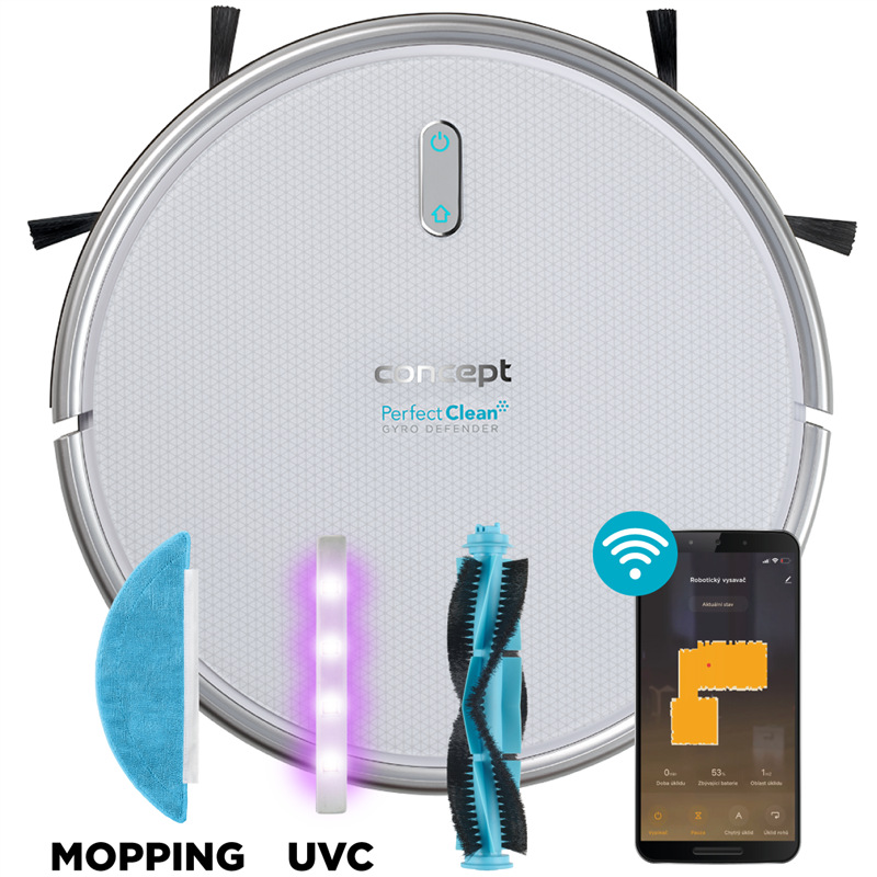 Robotický vysavač Concept Perfect Clean VR2020 3 v 1 Gyro Defender UVC Robotický vysavač Concept Perfect Clean VR2020 3 v 1 Gyro Defender UVC