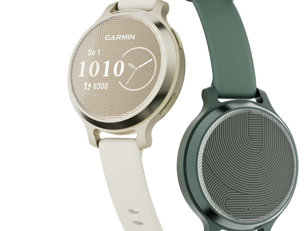 Chytré hodinky Garmin Lily 2 Active - Lunar Gold / Bone Silicone Band