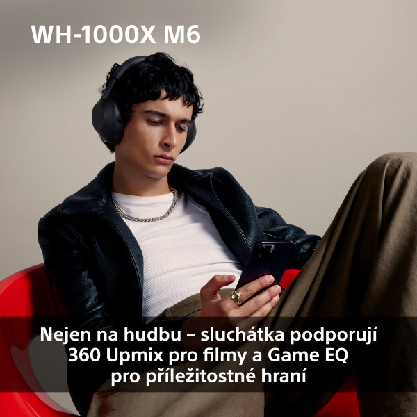 Sluchátka Sony WH-1000XM6, Noise Cancelling - stříbrná