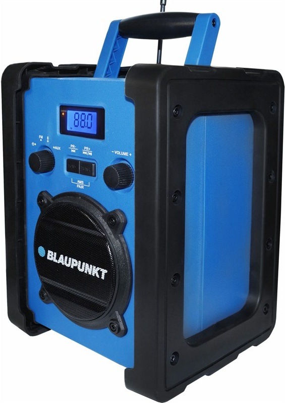 Stavební radiopřijímač Blaupunkt PP30BT JOBSITE, černá/modrá barva