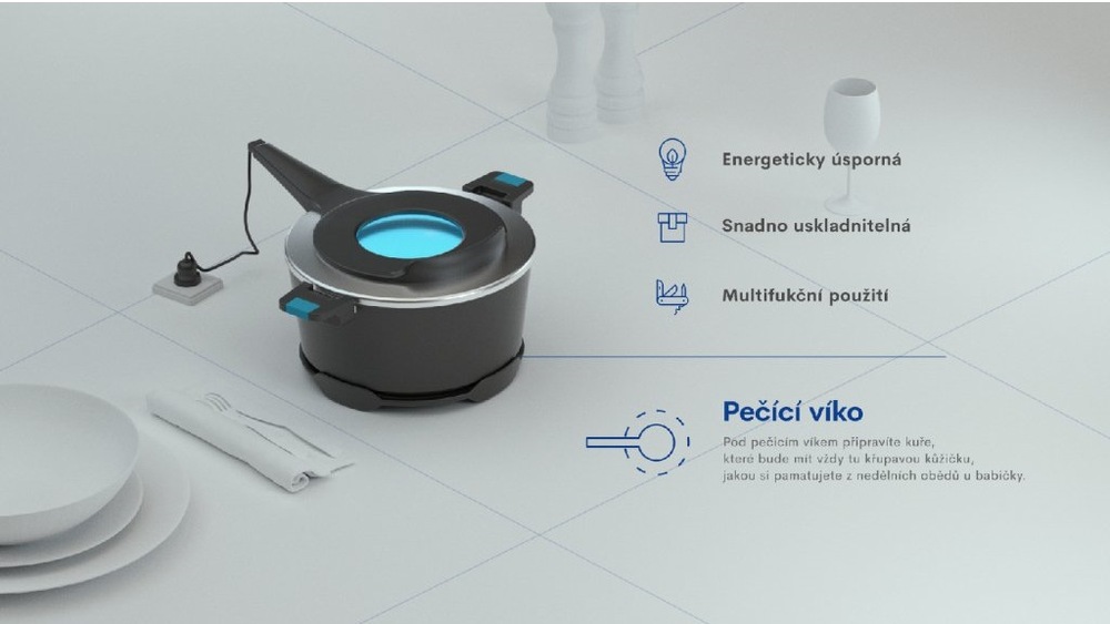 Elektrický pečící hrnec Remoska T41/41 Tria Grey, pečení