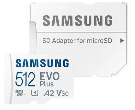 Paměťová karta Samsung Micro SDXC EVO Plus 512GB UHS-I U3 (160R/30W) + SD adaptér